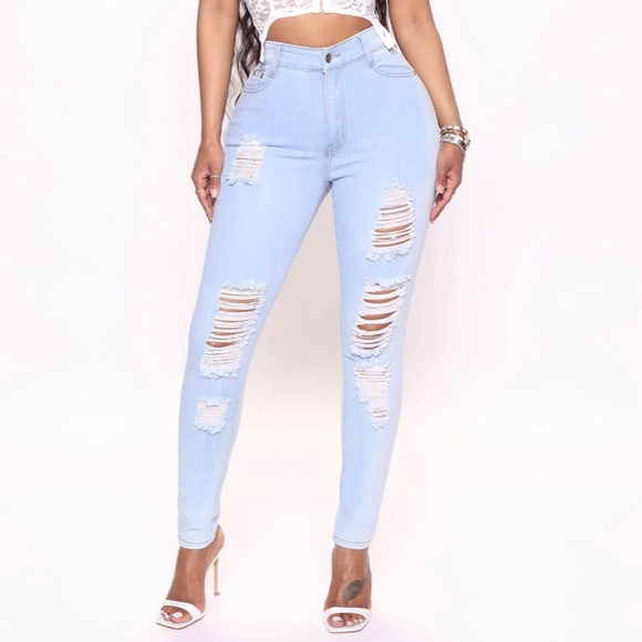 Fashion Nova Denim - Fashion Nova Light Blue Jeans